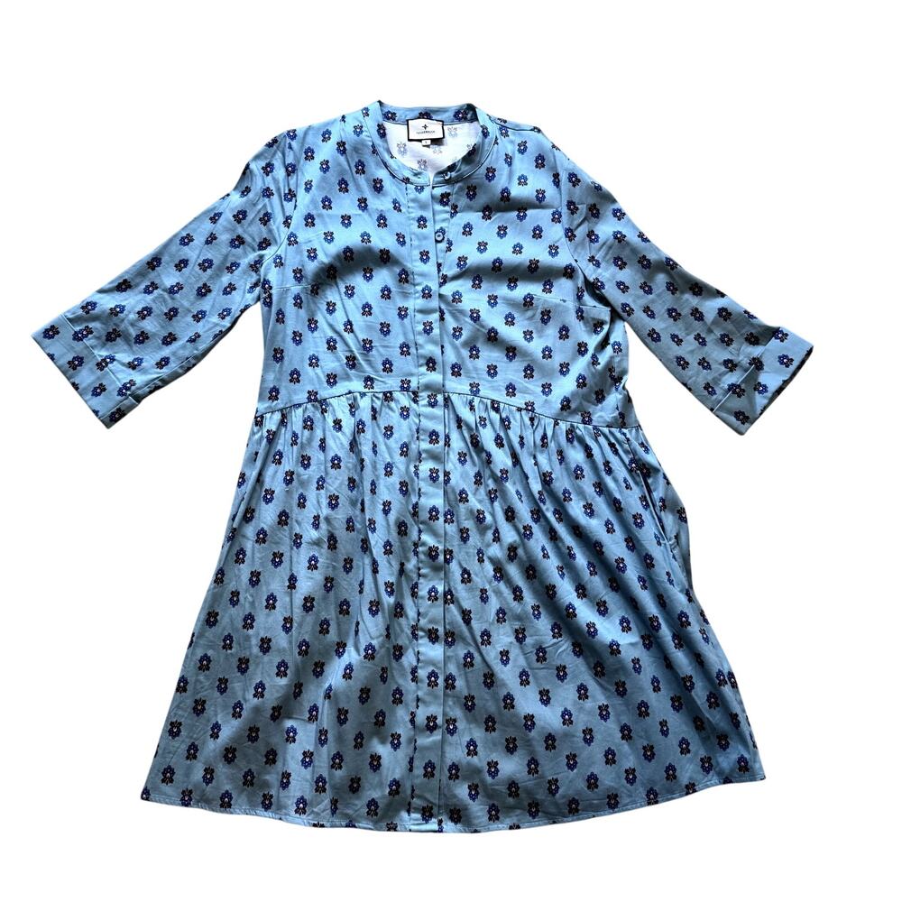 Tuckernuck Slate Blue Half Drop Royal Shirt Dress Size Large - Picture 2 of 7